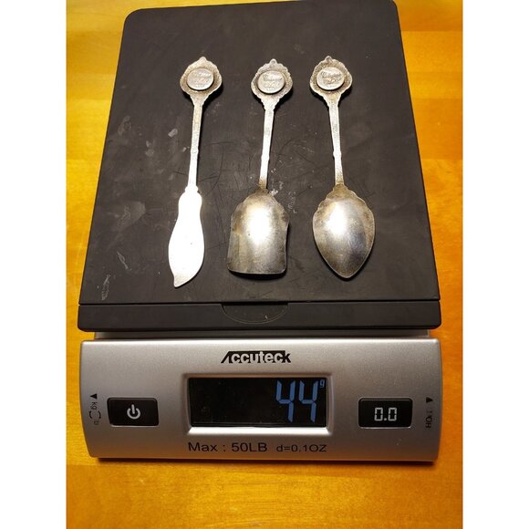 Sterling Silver Antique Souvenir Spoon Made in New Zealand Mother of Pearl - Picture 3 of 9